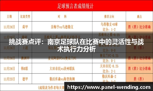挑战赛点评：南京足球队在比赛中的灵活性与战术执行力分析